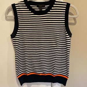 J Crew Navy & White Striped Shell
